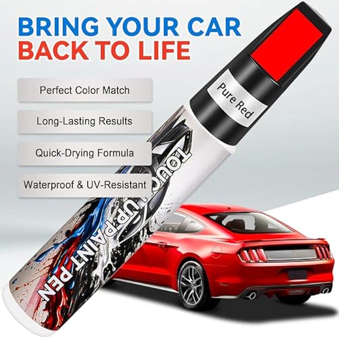 xdotoar TOUCH UP PAINT FOR CARS, PURE RED CAR PAINT SCRATCH REPAIR, AUTO PAINT REPAIR PEN, AUTOMOTIVE SCRATCH REMOVER, PROFESSIONAL SEAMLESS COVERAGE, COLOR ACCURATE, LONG LASTING ADHENSION, FAST DRYING - Image 2